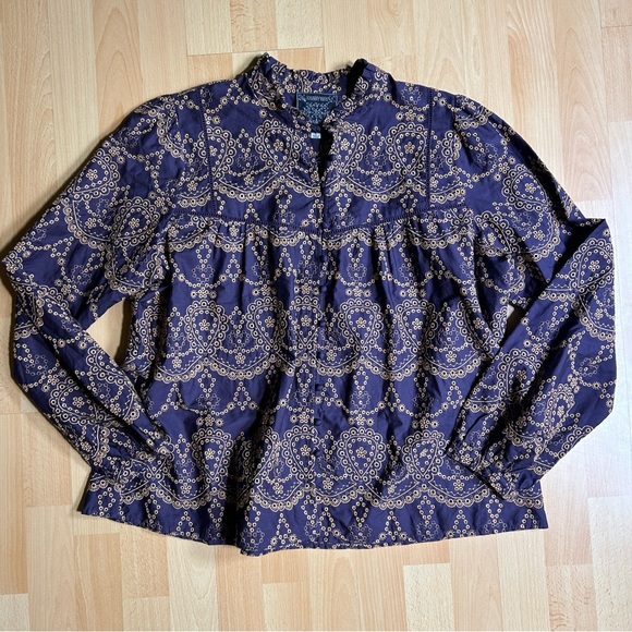 Johnny Was Elora Embroidered Eyelet Long Sleeve Blouse - Picture 7 of 15